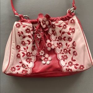 Isabella Fiore Red and Pink Floral Bag